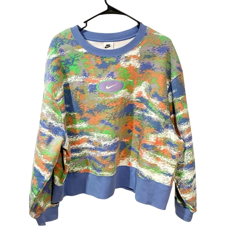 NIKE Sportswear Women's Multicolor Fleece Sweatshirt In Polar Size 1X